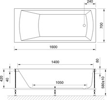 Акриловая ванна Royal Bath Vienna RB 953202 160X70 с каркасом