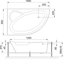 Акриловая ванна Royal Bath Alpine RB 819103 L 140x95