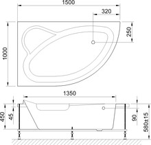 Акриловая ванна Royal Bath Alpine RB 819100 L 150x100