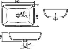 Раковина SSWW CL3155 58 см