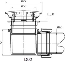 Сифон для поддона RGW Velplex QYD-02 хром 50 мм