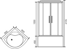 Душевая кабина Royal Bath RB 90BK1-M-CH 90x90 матовое