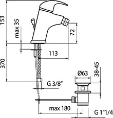 Смеситель Webert Sax SX840102015 для биде