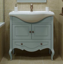 Тумба с раковиной Caprigo Verona 80 blue white, с 2 дверцами и 1 ящиком