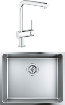 Комплект Мойка кухонная Grohe K700U 31574SD0 + Смеситель Grohe Minta 32168000 для кухонной мойки