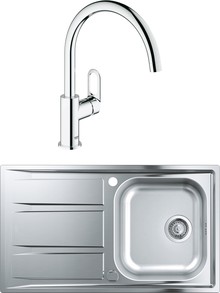 Комплект Мойка кухонная Grohe K400 31566SD0 + Смеситель Grohe BauLoop 31368000 для кухонной мойки