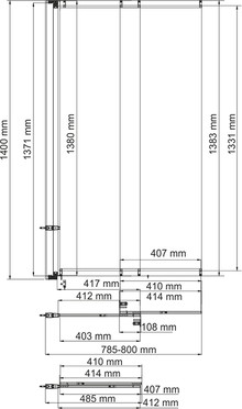 Шторка на ванну раздвижная  Wasserkraft Main 41S02-80