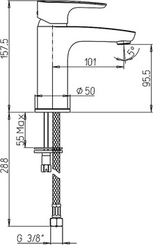 Смеситель Paini Parallel 47CR205LMKM для раковины