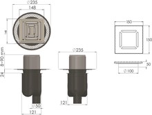 Душевой трап Berges Wasserhaus Platz Uno 090070 15x15 см