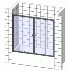 Шторка на ванну Vegas Glass Z2V 150 09 01 профиль золото, стекло прозрачное