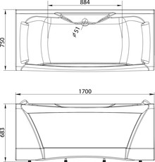 Акриловая ванна Aima Design Dolce Vita 170x75