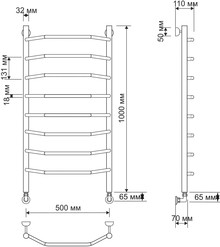 Полотенцесушитель водяной Secado Агата 1 50x100