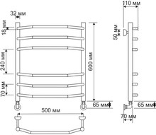 Полотенцесушитель водяной Secado Агата 2 50x60