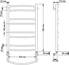 Полотенцесушитель водяной Secado Милан 2 50x80