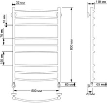 Полотенцесушитель водяной Secado Милан 3 50x80