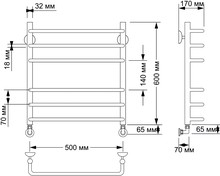 Полотенцесушитель водяной Secado Мерида 3 50x60