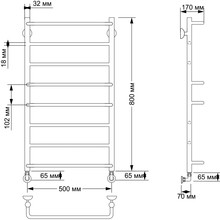 Полотенцесушитель водяной Secado Верона 1 50x80