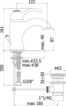 Смеситель Paffoni Flavia FA075CR для раковины