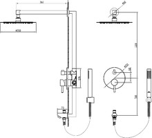 Душевой комплект RGW Shower Panels SP-52 B С ВНУТРЕННЕЙ ЧАСТЬЮ