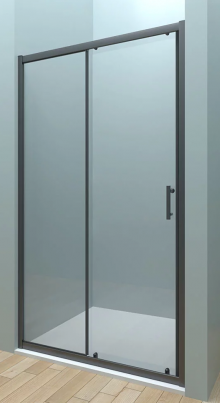 Душевая дверь в нишу Veconi VN-72 100 профиль черный, стекло прозрачное
