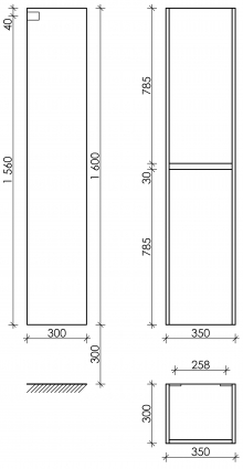 Шкаф-пенал SANCOS Libra 35 подвесной, белый глянец, арт. PLB35W