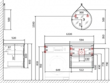 Тумба с раковиной Jorno Wood 120, белая, под стиральную машину