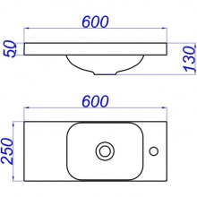 Тумба с раковиной Aqwella Alba 60 см ALB0106LDD+ALB0706WM